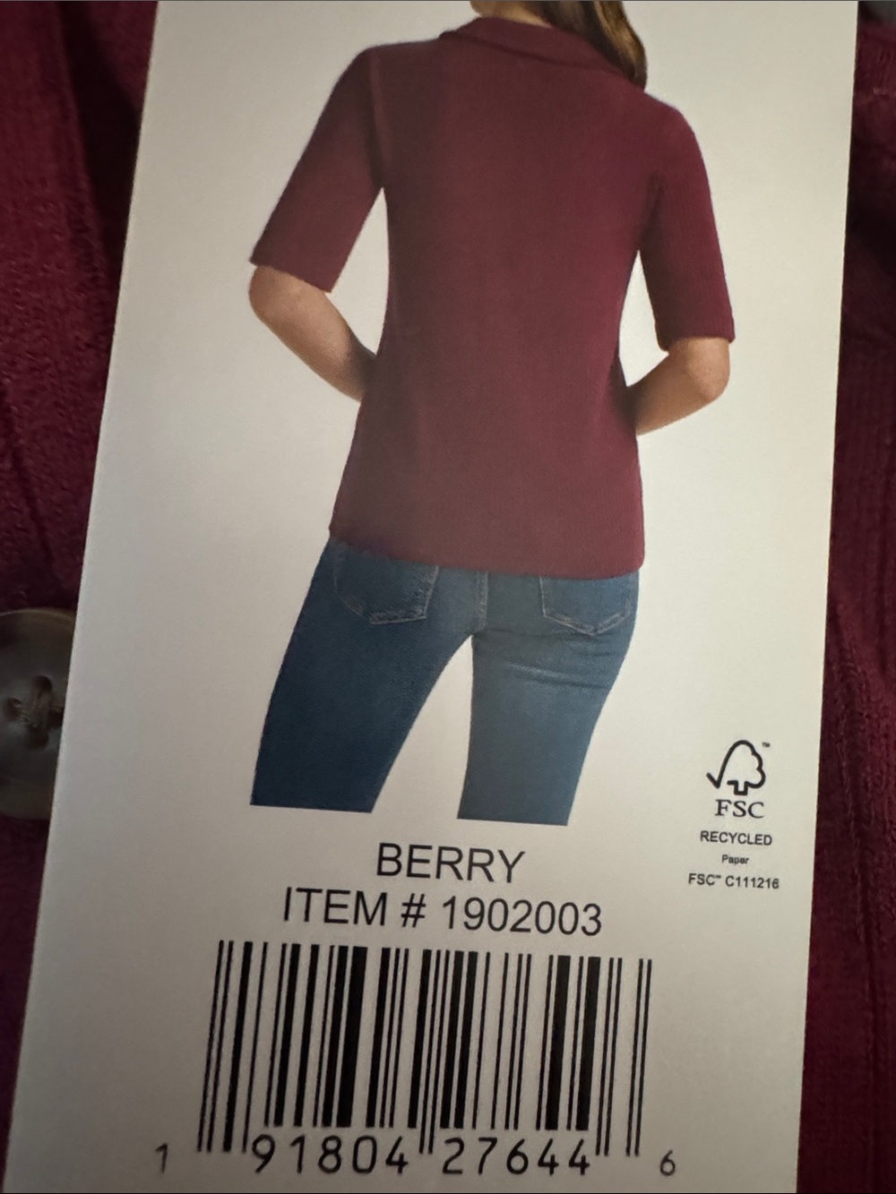 Matty M Women's Ribbed Button Front Top - Picture 8 of 8